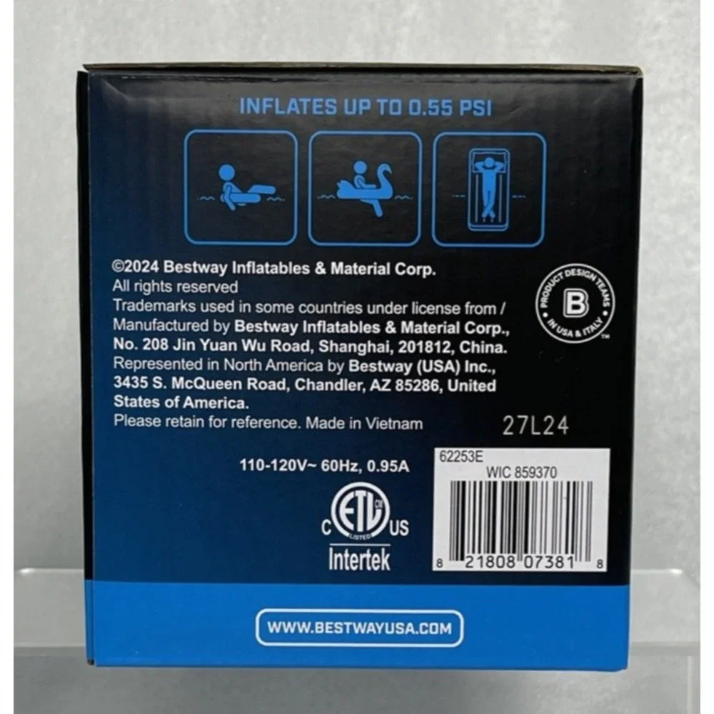 Bestway‎ PowerTouch AC Electric Air Pump 110-120V Powerful 3 Valve Adaptors NEW